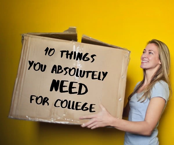 woman carrying box with what to bring to college