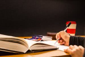 Student studying and answering ACT / SAT practice questions