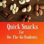 Nuts with text: quick college food for on-the-go-students