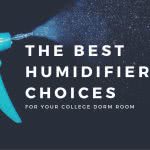 Humidifier spraying in the background with overlay text that says "The Best Humidifier Choices for your College Dorm Room."