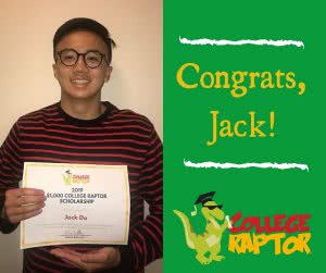 Runner up scholarship winner Jack Do