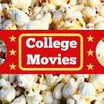 Popcorn with text, college movies