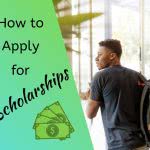 Student with backpack, text: How to apply for scholarships