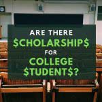 Classroom with text: are there scholarships for college students?