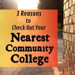 Brick building with text: 3 reasons to check out your nearest community college