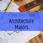 Blueprints and rulers with text: cool gifts for architects