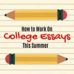 Pencil icons with text: how to work on college essays this summer