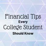 Triangular pattern with text: Financial tips every college student should know