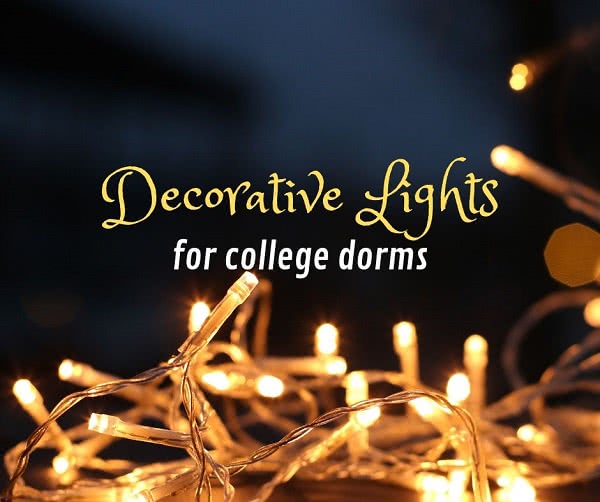 String lights with text: decorative lights for college dorms