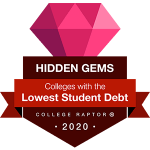 Lowest Student Debt Hidden Gems Badge