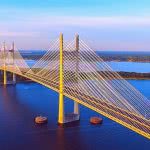 The Dames Point Suspension Bridge in Jacksonville, FL.