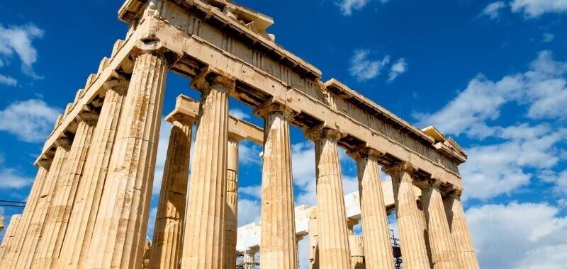 The Parthenon temple at the Acropolis in Greece