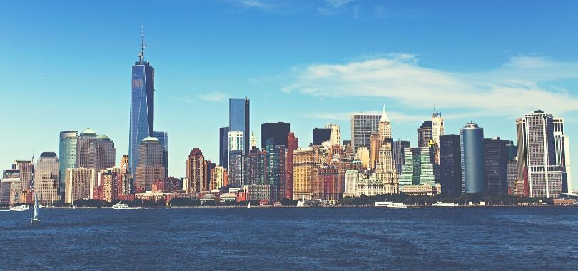 A New York City skyline from the water