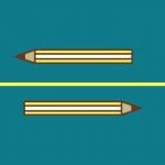 Two pencil icons with decorative arrows on either side.