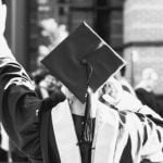 Student in graduation cap and gown