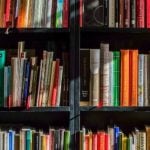 College major books on a shelf