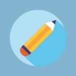 Graphic of a pencil for writing an application essay