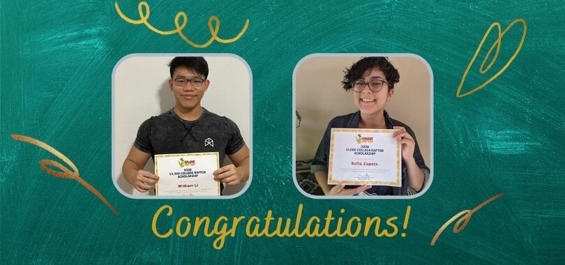 Scholarship winners William and Sofia