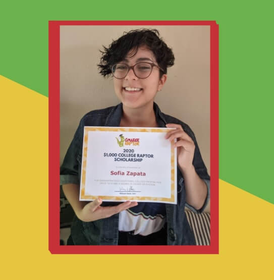 Scholarship award winner Sofia Zapata