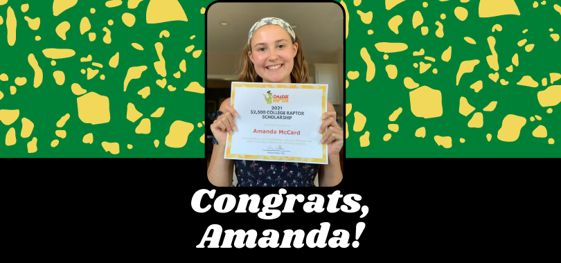 $2,500 scholarship winner Amanda McCard