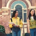 Two high school girls visiting a college before applying to it.