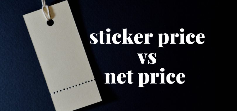 difference between sticker and net price