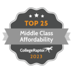 Most Affordable Colleges for Middle Class Badge.