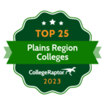 Top plains colleges 2023 badge.
