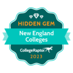 Top New England Colleges 2023 badge.