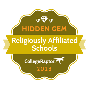 Hidden Gems Religiously Affiliated Colleges Badge.