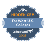 Far West Hidden Gems Colleges 2023 badge.