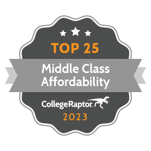 Most Affordable Colleges for Middle Class Badge.