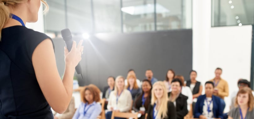 Public Speaking to an audience.