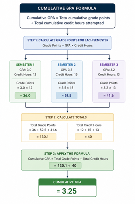 Cumulative GPA Formula graphic image