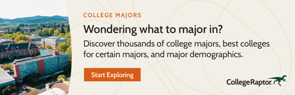 Image of ad to help choose a college major.