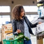 Student shopping for groceries.