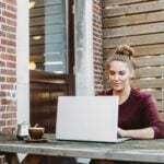 Women searching computer