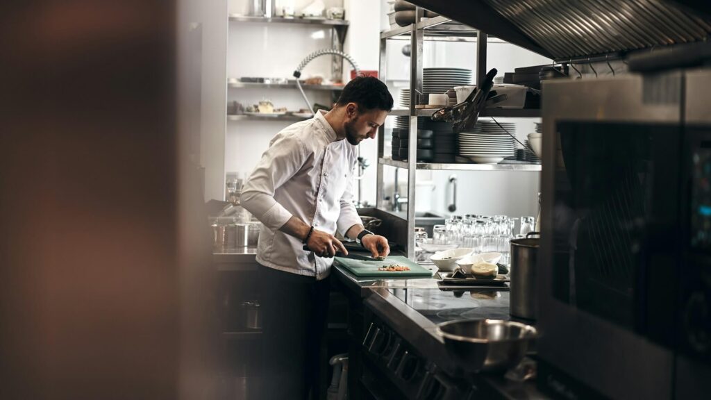 Image of chef in kitchen.
