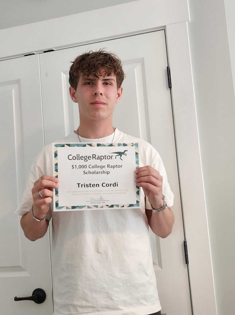 Scholarship winner Tristen C.