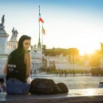 Student studying abroad in Europe